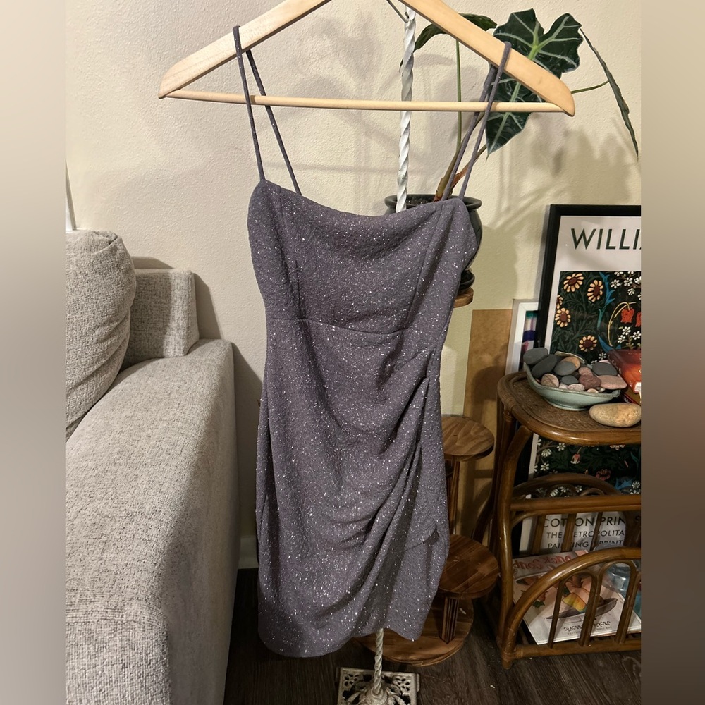 Y2K Vintage Windsor Silver Shimmer Mini | Night Out / Birthday Outfit XS Party